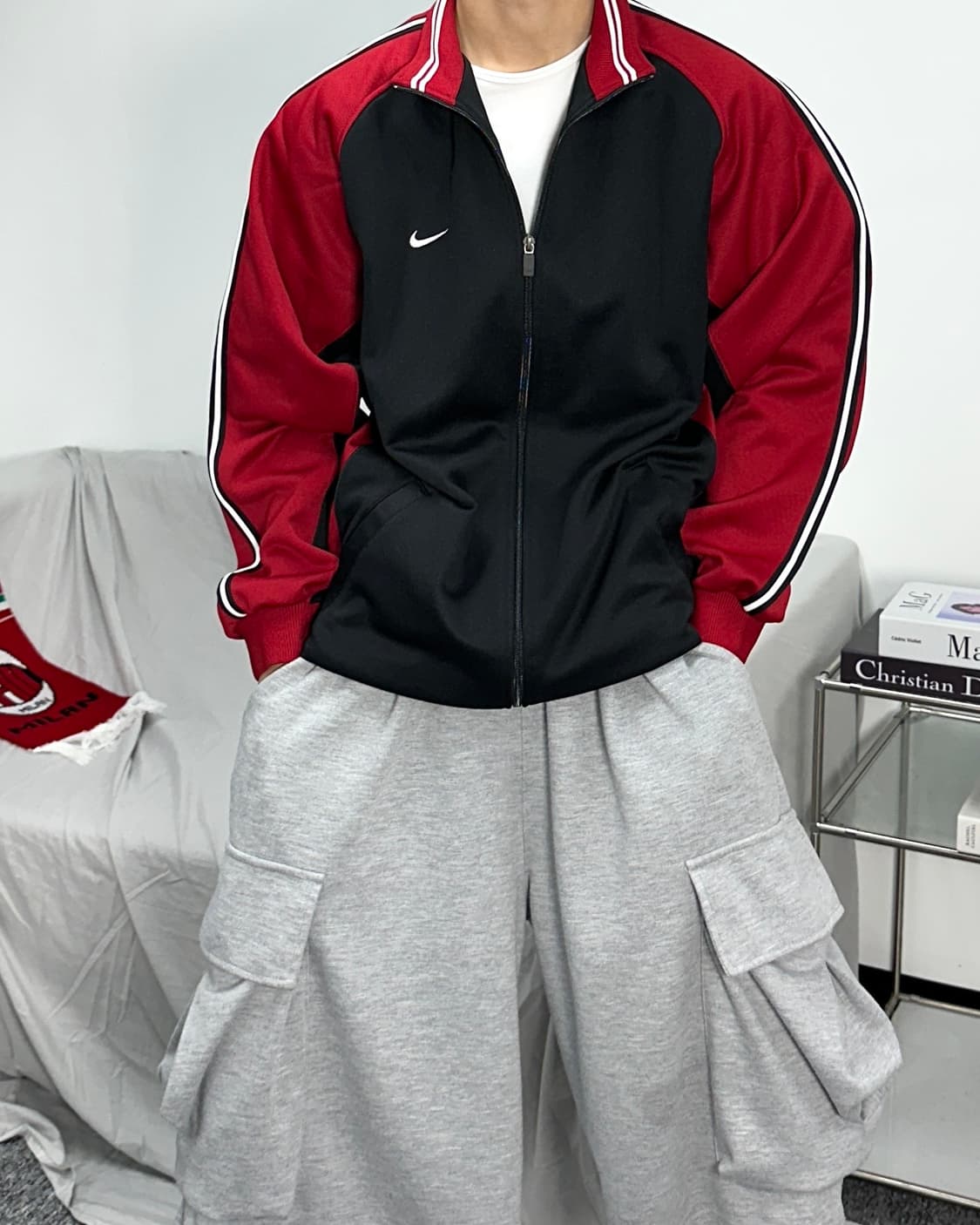 나이키 일본판 블랙 레드 배색 져지 L 상품이미지1