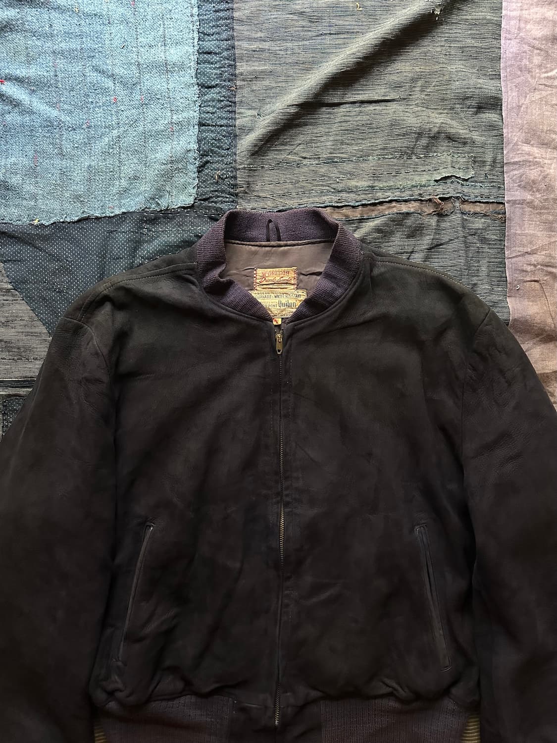 50s USA Deer Skin Suede Bomber Jacket 상품이미지2