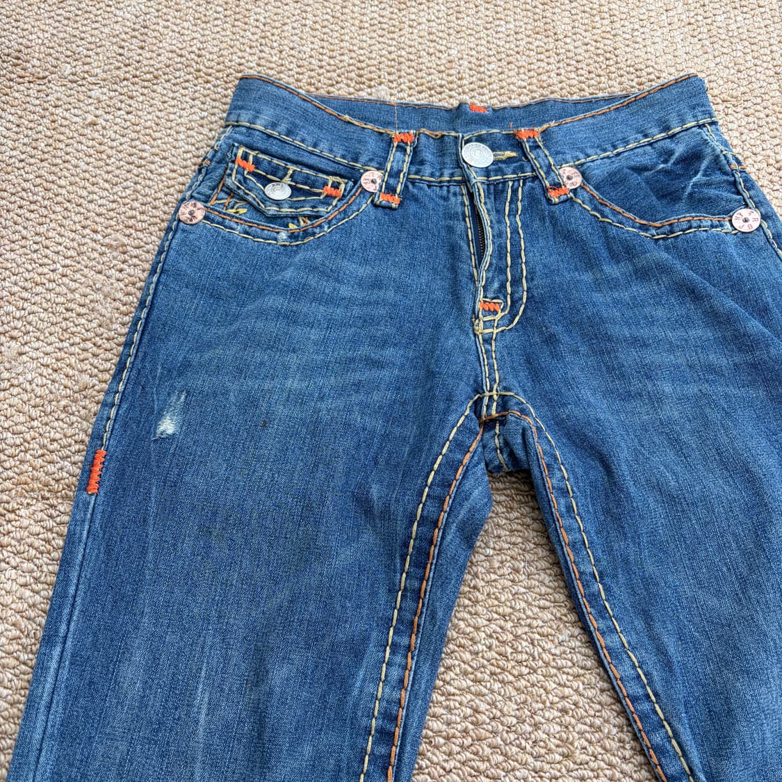 USA 트루릴리전 데미지 워싱 부츠컷 데님 팬츠 상품이미지4