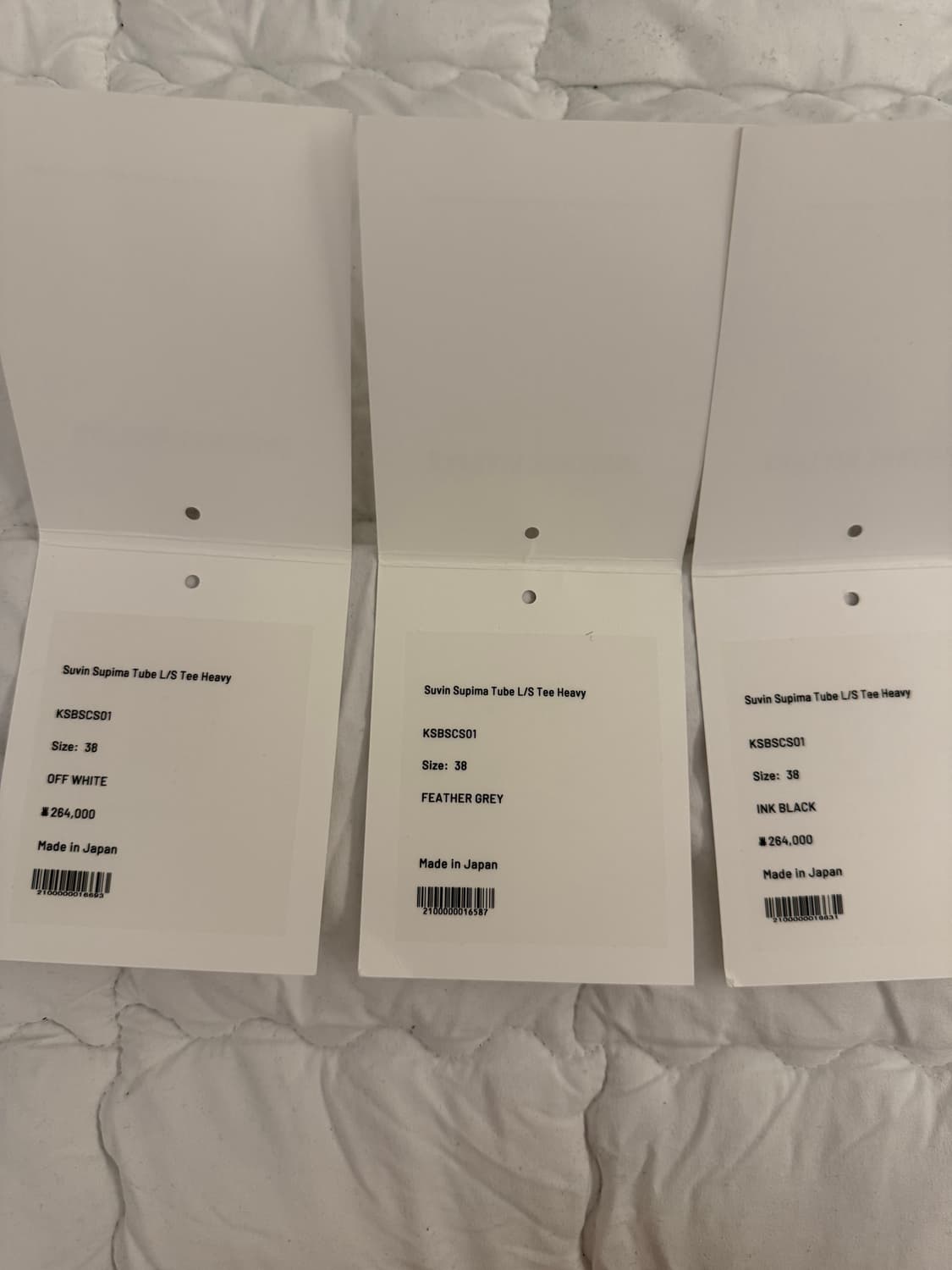 캡틴선샤인 수빈수피마 롱슬리브 티셔츠x3 화이트, 그레이, 블랙 상품이미지10