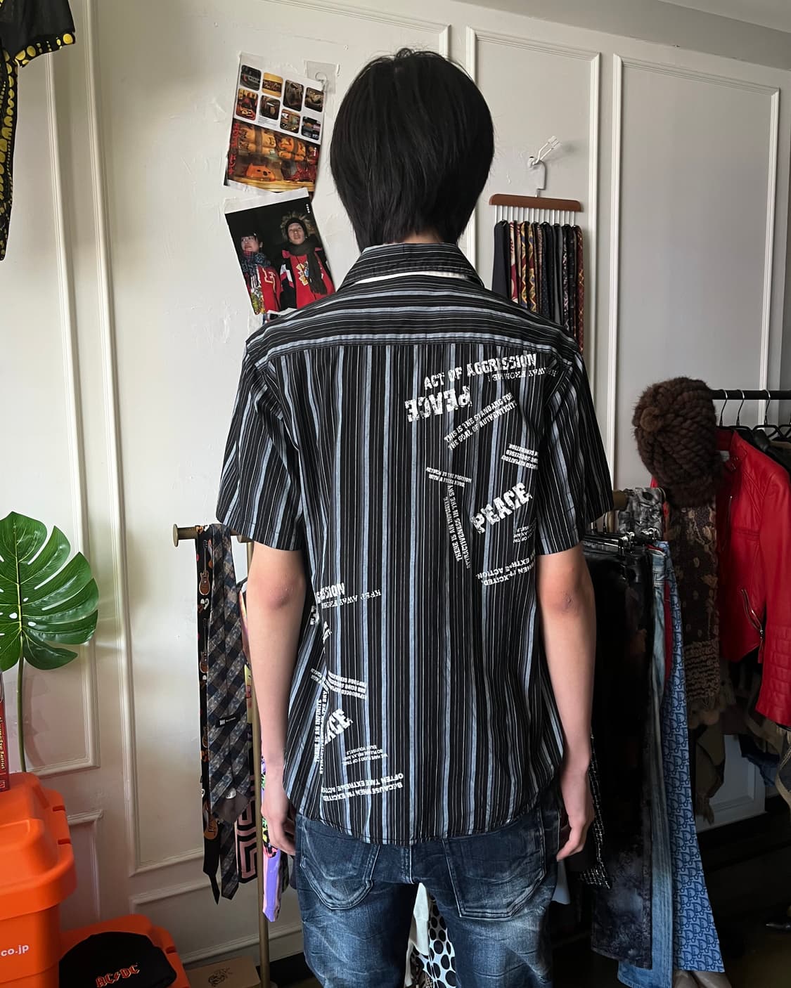 90-00s JPN Vintage 1/2 Y2K Stripe Shirt 상품이미지3