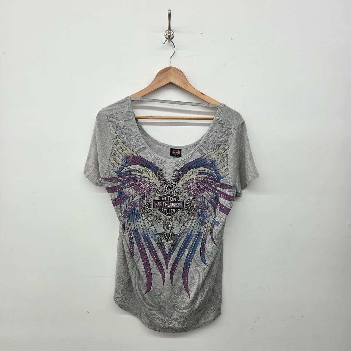 할리데이비슨 여성 반팔 티셔츠 그레이 여성 L 상품이미지1