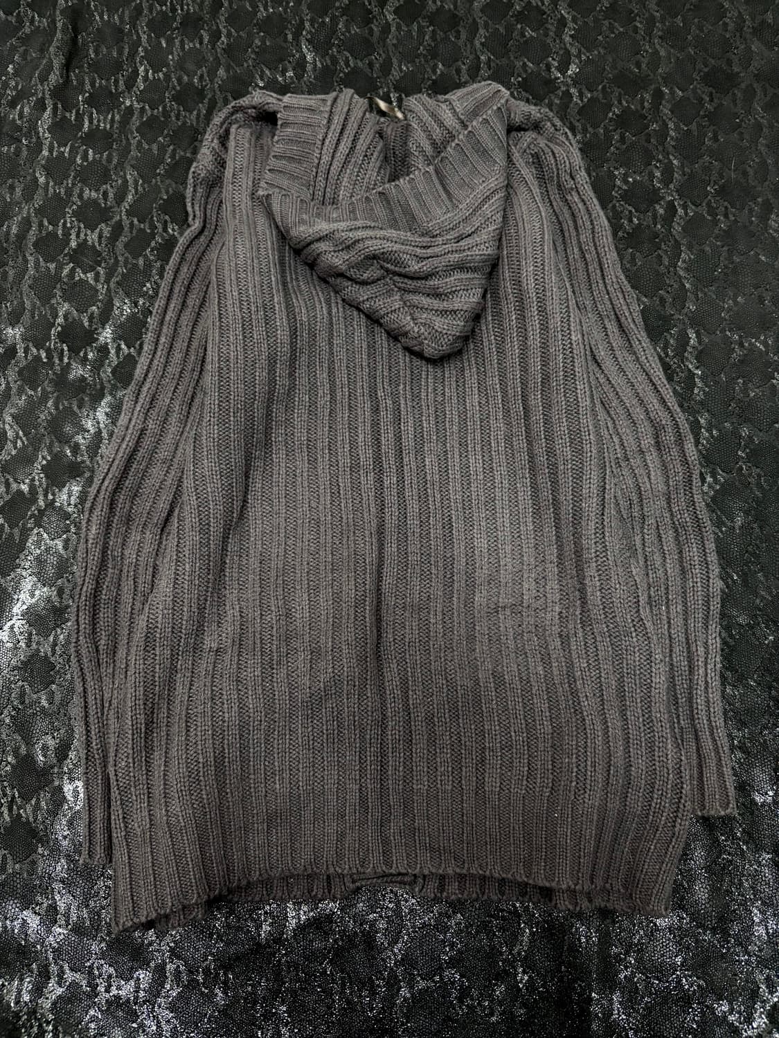 “Vintage” Y2K Mood Grey Knit Hoodie card 상품이미지5