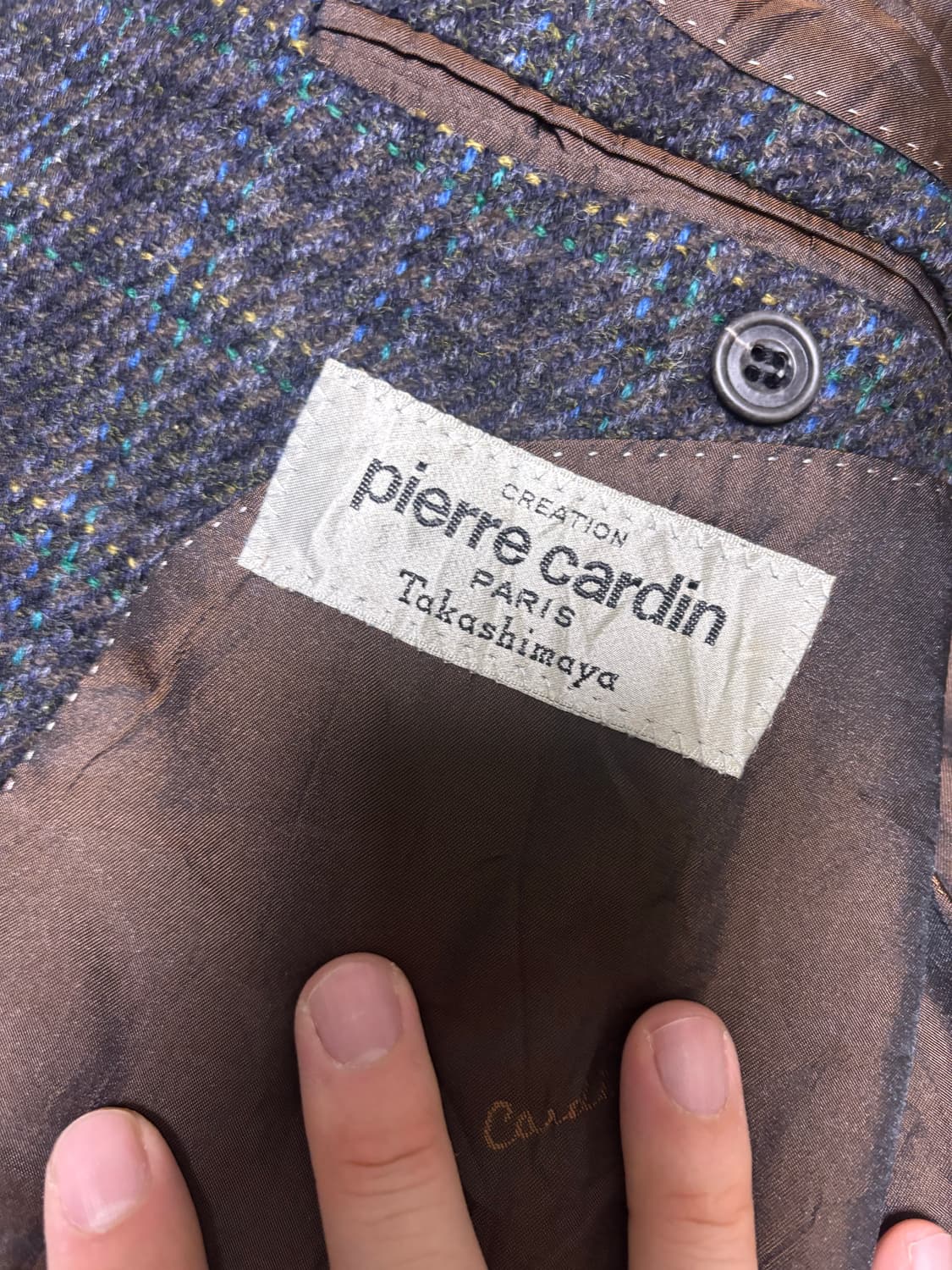 스코틀랜드 원단 울 체크 블레이저 사이즈 105 상품이미지6