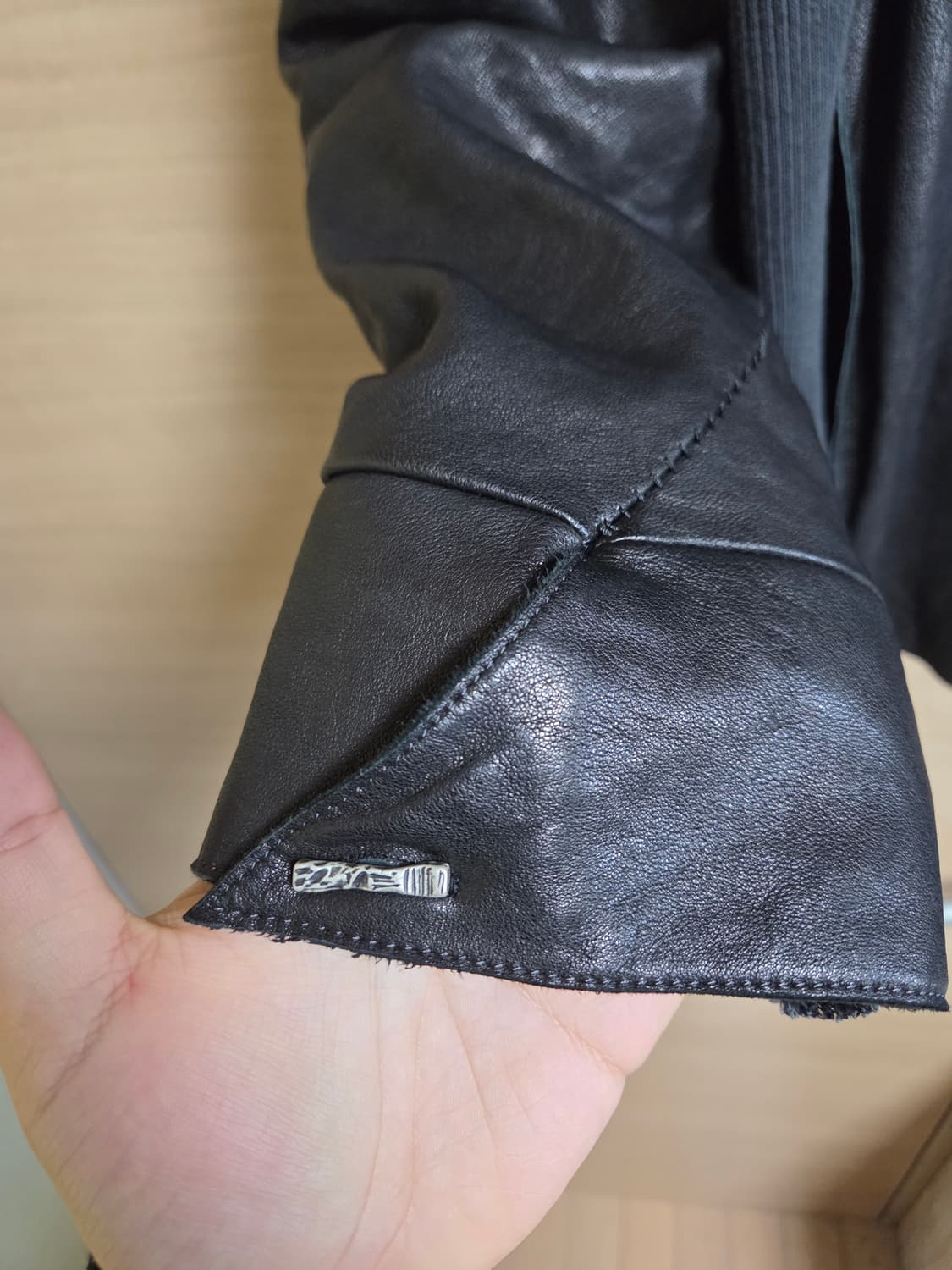 san263-1 수소봉제 후드 레더자켓 상품이미지4