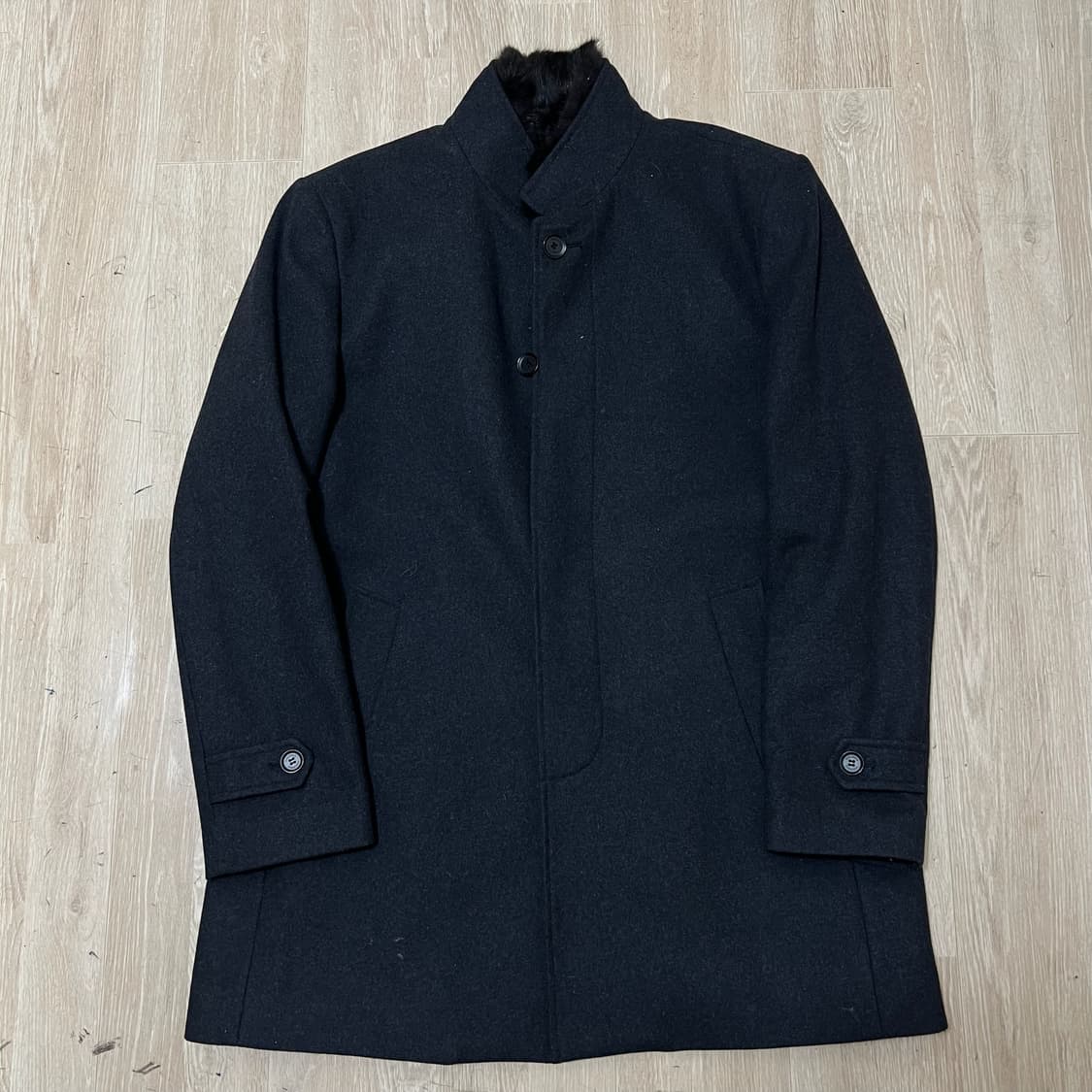 보스렌자 남성 클래식 모직 퍼트리밍 코트 XXL/110  상품이미지1