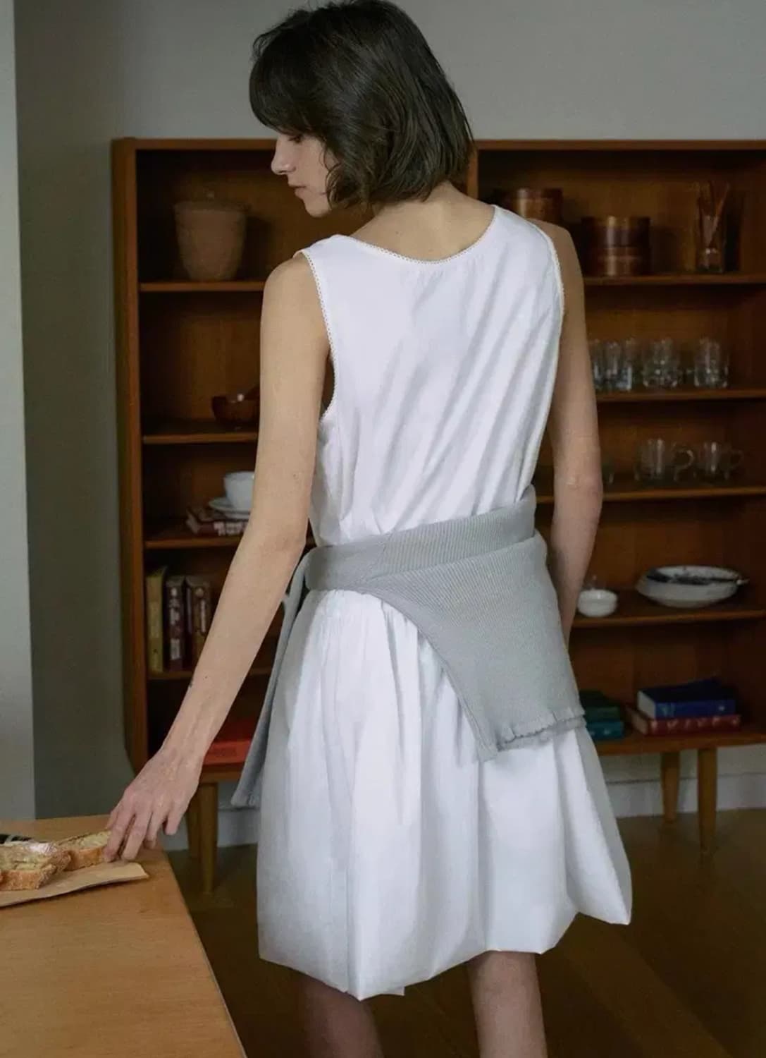 라메레이 벌룬 미디 원피스 화이트 상품이미지3