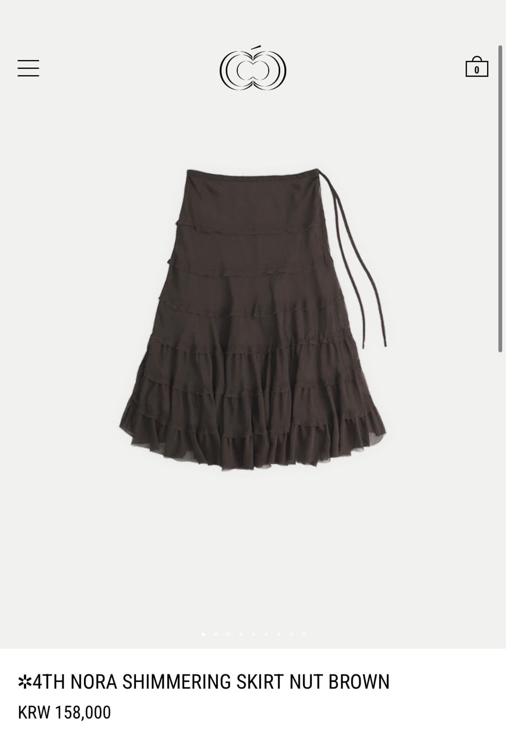 콜로신스 NORA SHIMMERING SKIRT NUT BROWN 상품이미지1