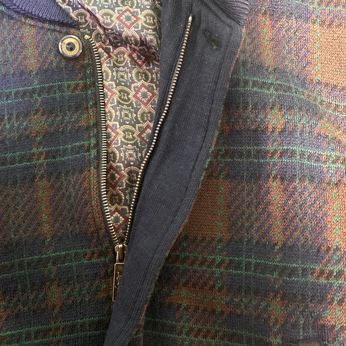 YSL 입생로랑 90년대 모직 체크 블루종 아카이브 자켓 L 상품이미지5