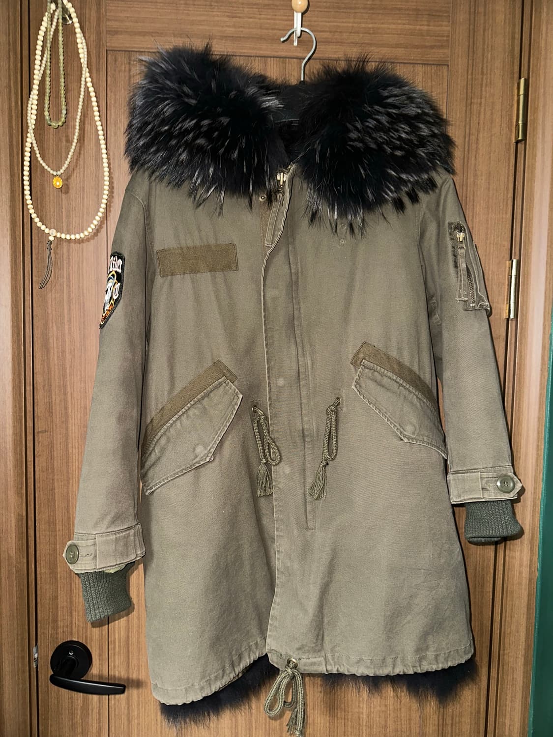 오렌지 카운티 쵸퍼스 자수 울프죠 야상 퍼자켓 패딩 펑크 N2B 밀리터리 상품이미지2