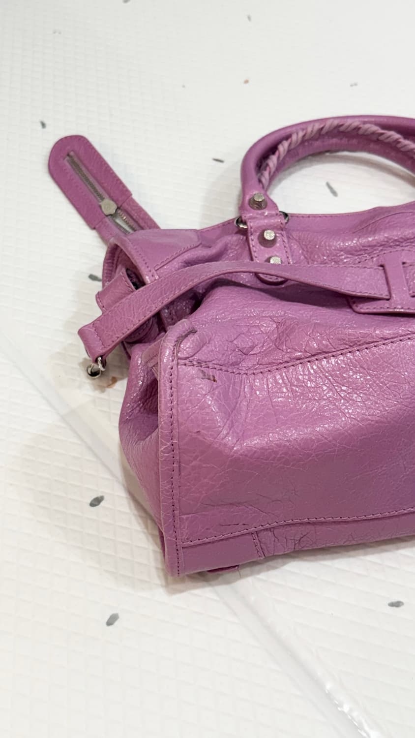발렌시아가 시티 모터백 퍼플 핑크 미듐 상품이미지7
