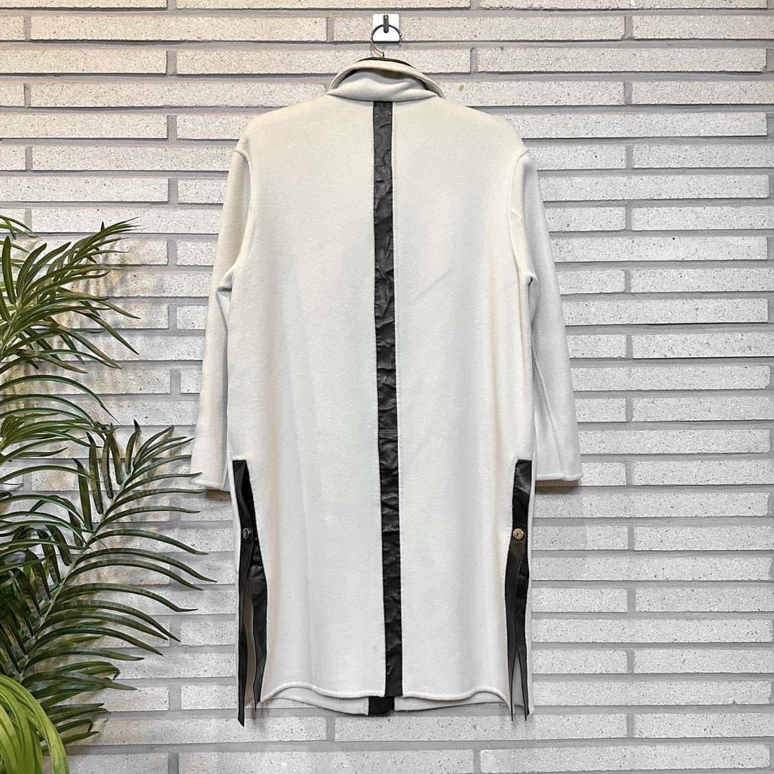 USA VINTAGE 캐시미어 무스탕 롱코트 스냅버튼 디테일 화이트 상품이미지2