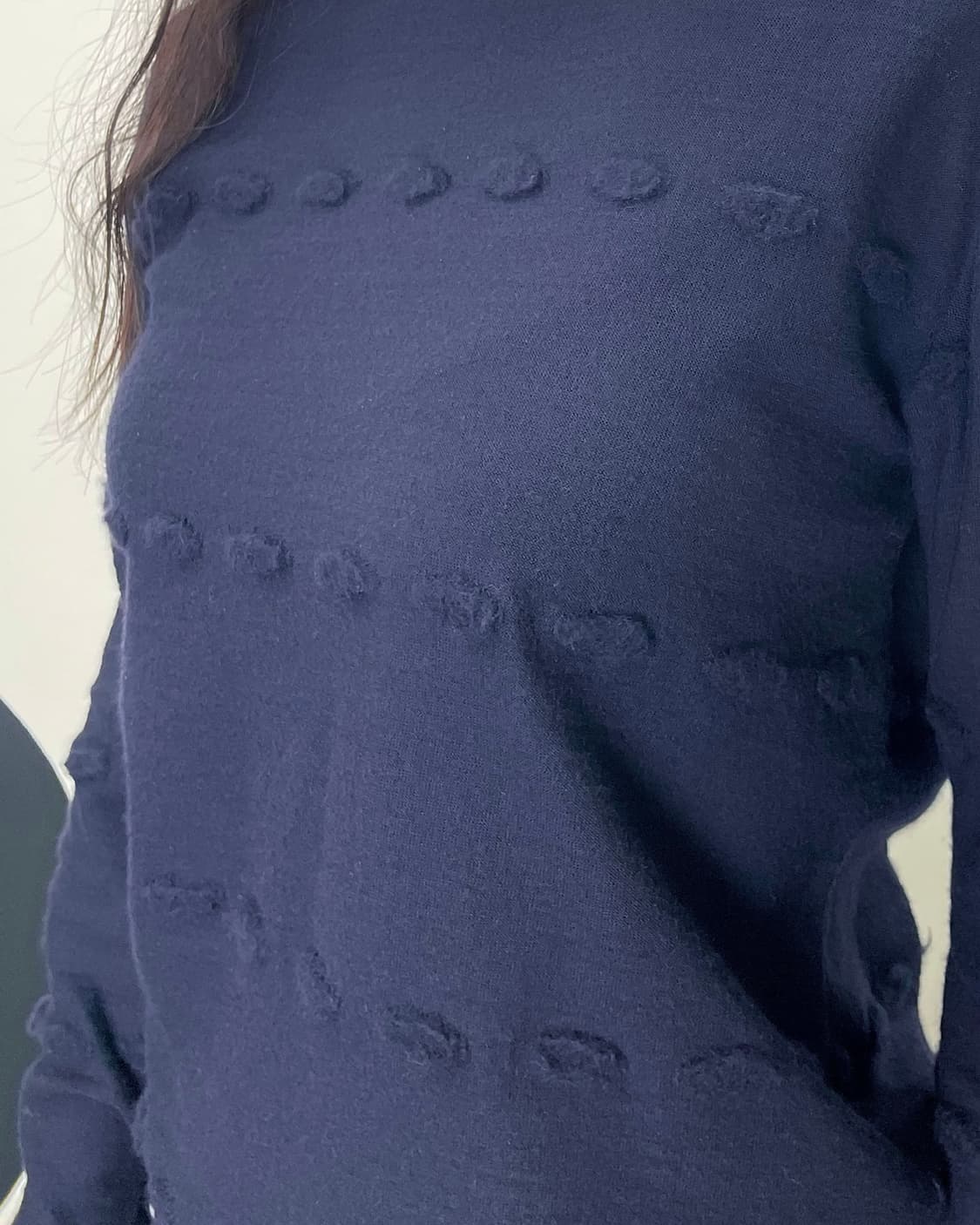 Issey Miyake 네이비 엠보 롱 슬리브리스 set up 상품이미지2