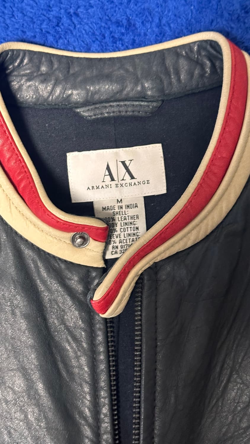 아르마니 익스체인지 양가죽 모터사이클 자켓 M 상품이미지2