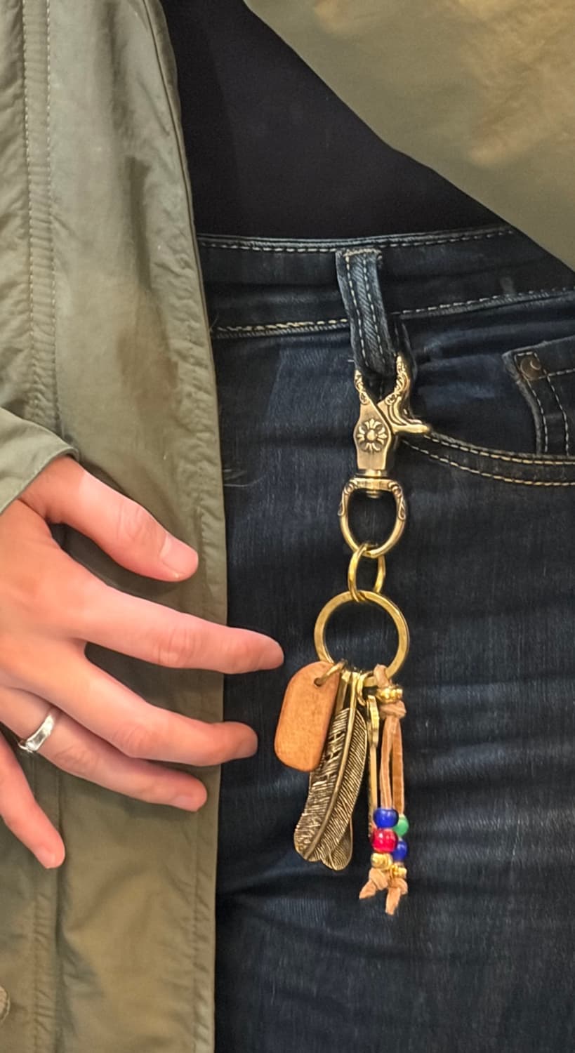 브라스 이글&페더 빈티지 키링 상품이미지5