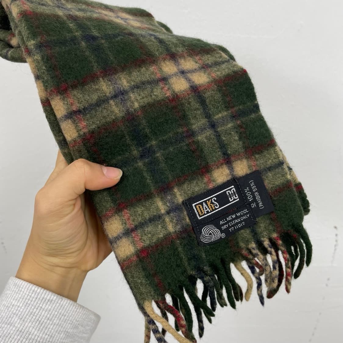 닥스 DAKS 그린 울캐시미어 체크 머플러 목도리 상품이미지4