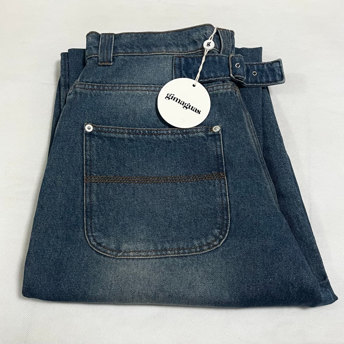 [32,36,38]기마구아스 Back 벨트 데님 팬츠 상품이미지3