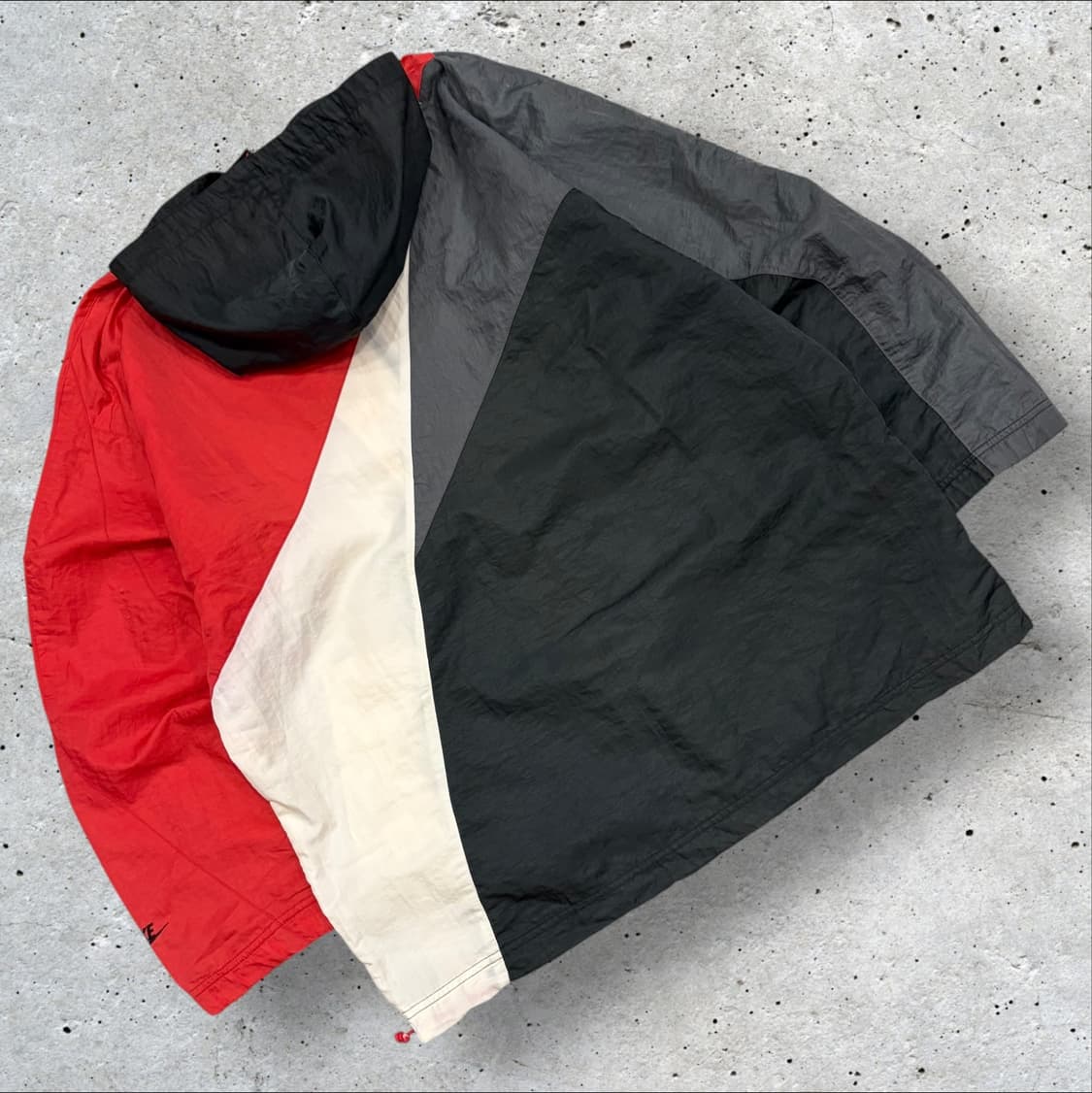 90s 나이키 조던 바람막이 후드 자켓 레드/블랙/화이트 C449 상품이미지2