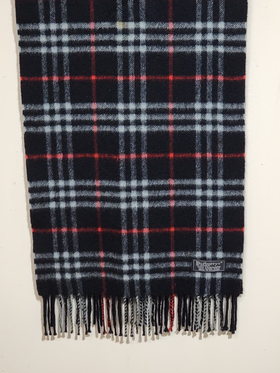 (정품) 버버리 캐시미어 머플러 네이비 체크 목도리  상품이미지3