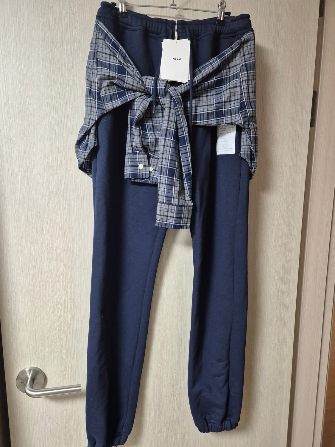 (새제품) 노앙 체크 패턴 셔츠 레이어드 조거팬츠 M 상품이미지1