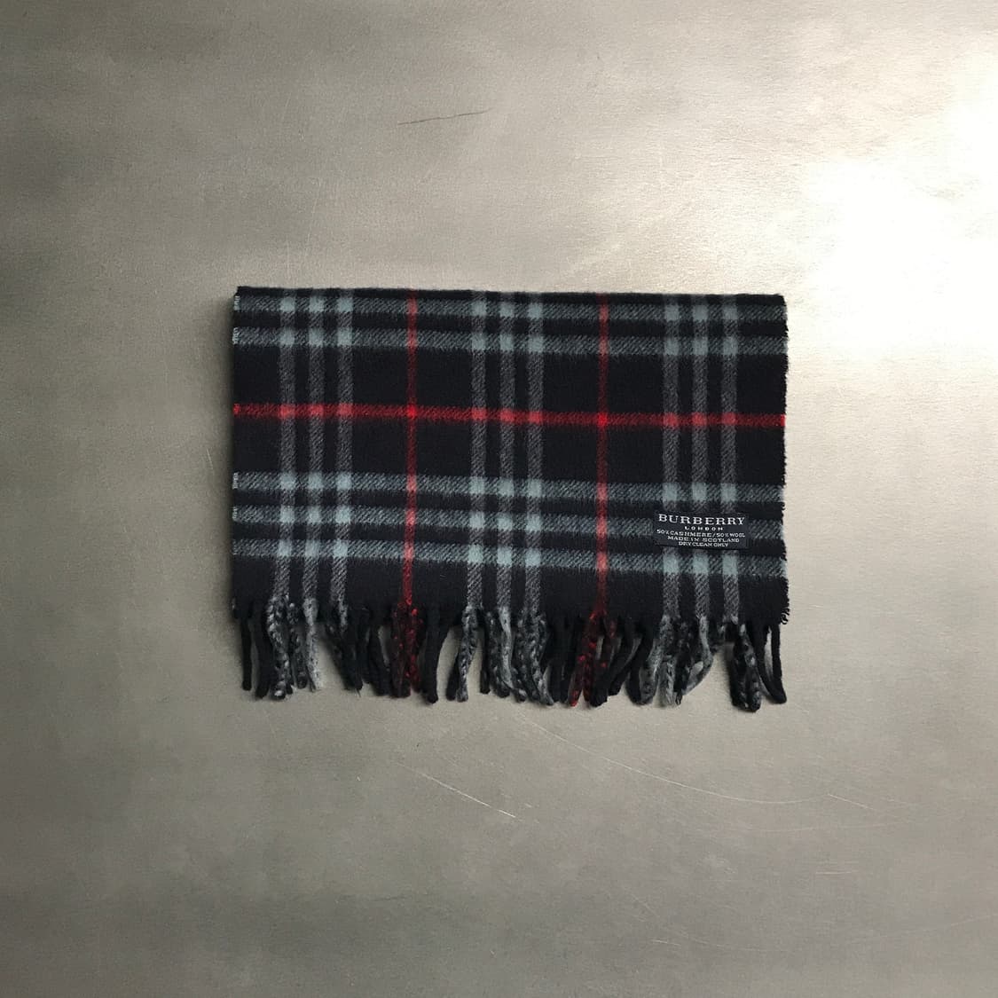 버버리 정품 캐시미어/울 머플러 네이비 상품이미지1