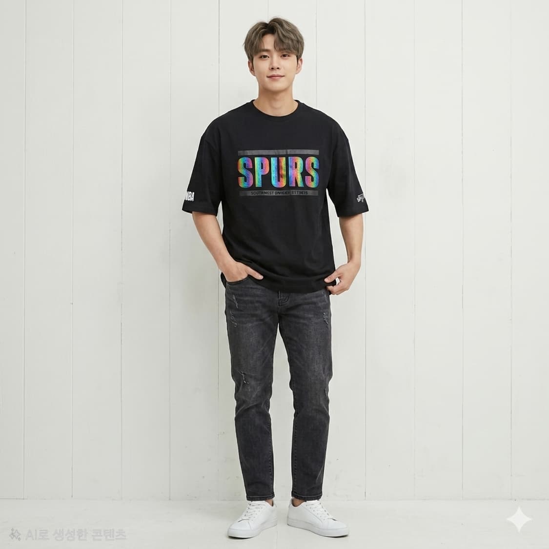 NBA 샌안토니오 스퍼스 홀로그램 로고 반팔 티셔츠 상품이미지1