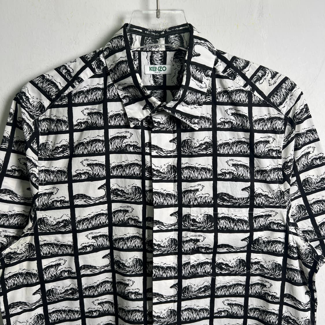 14ss Kenzo 겐조 스퀘어 웨이브 반팔 셔츠 S 상품이미지5