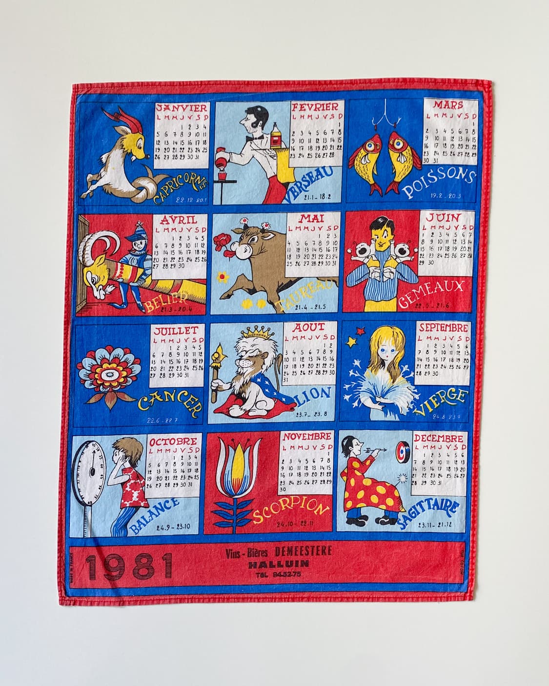 유럽 빈티지 캘린더 패브릭 (1981) 상품이미지2