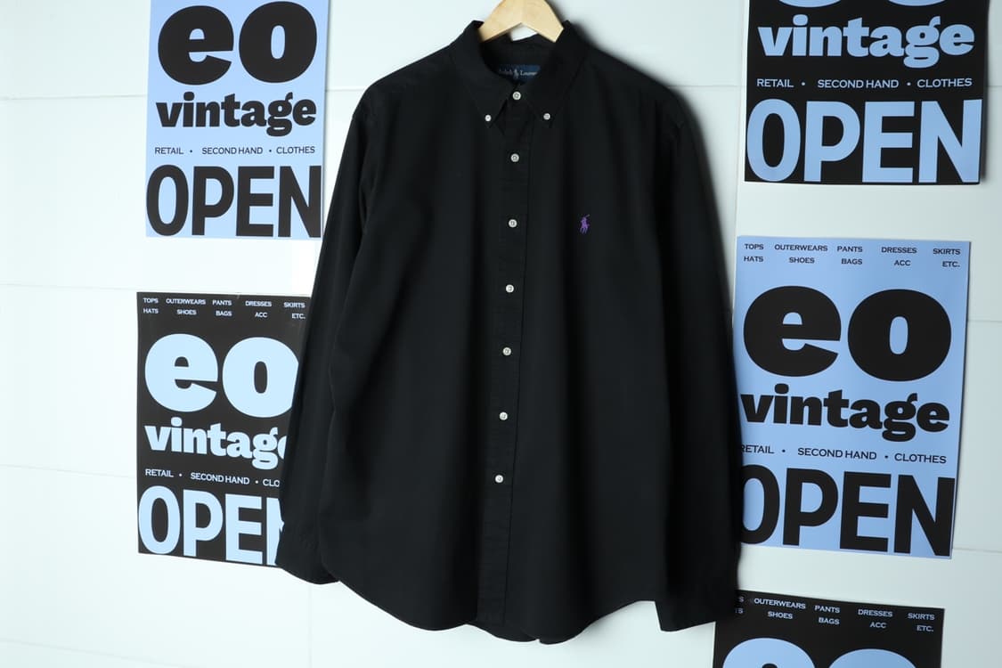 (XL-2XL) 폴로 랄프로렌 셔츠 남방 USA 무지 블랙-H31850 상품이미지2