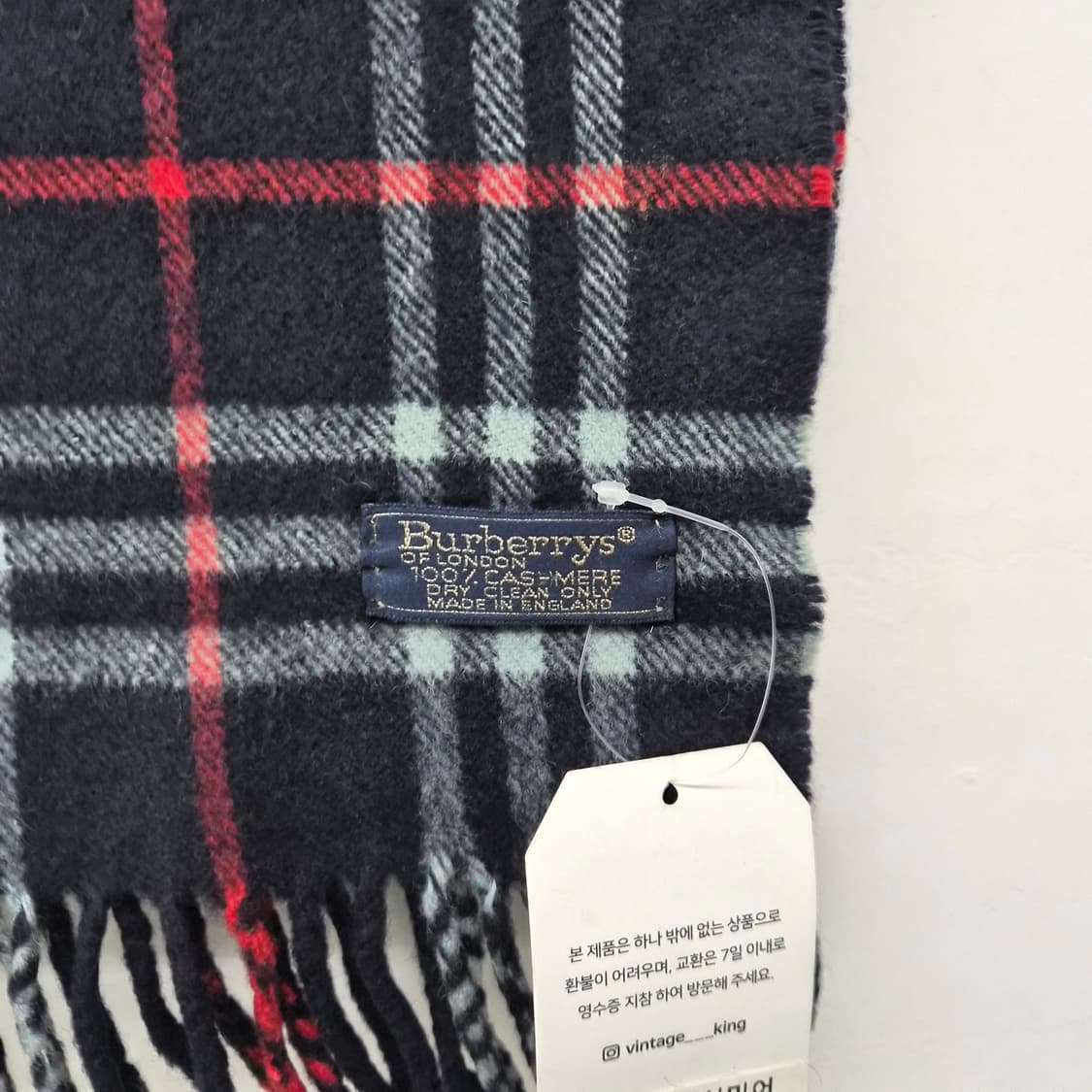 버버리 블랙 체크 캐시미어 머플러 상품이미지2