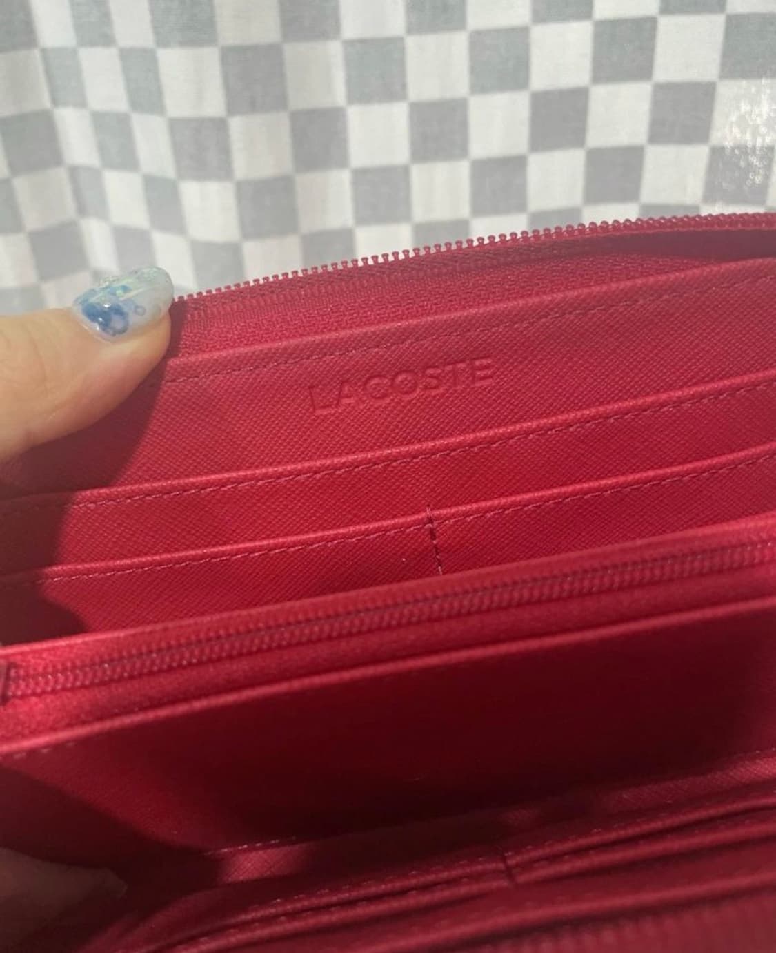 라코스테 장지갑:) 여성장지갑 지퍼지갑 빨간지갑 레드지갑 상품이미지3