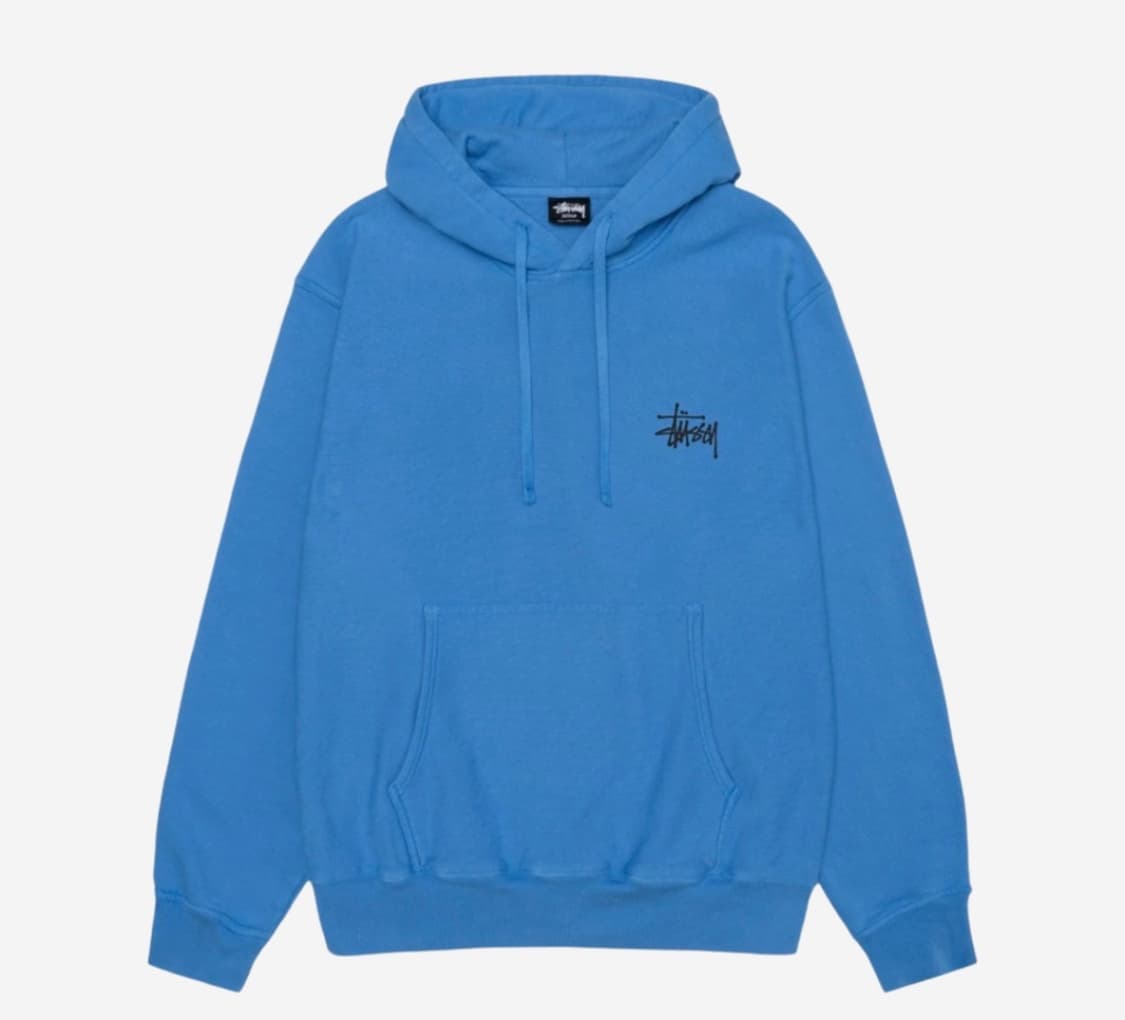 스투시 베이직 피그먼트 후드 블루 상품이미지2