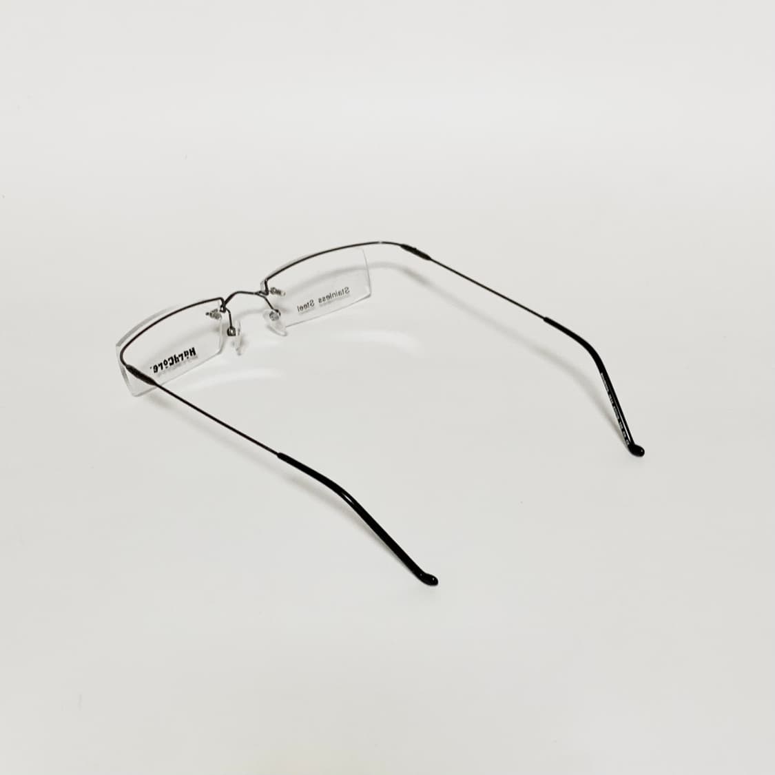 840 건메탈 데드스탁 남녀공용 무테 직사각 스테인리스 프레임 빈티지안경 상품이미지4