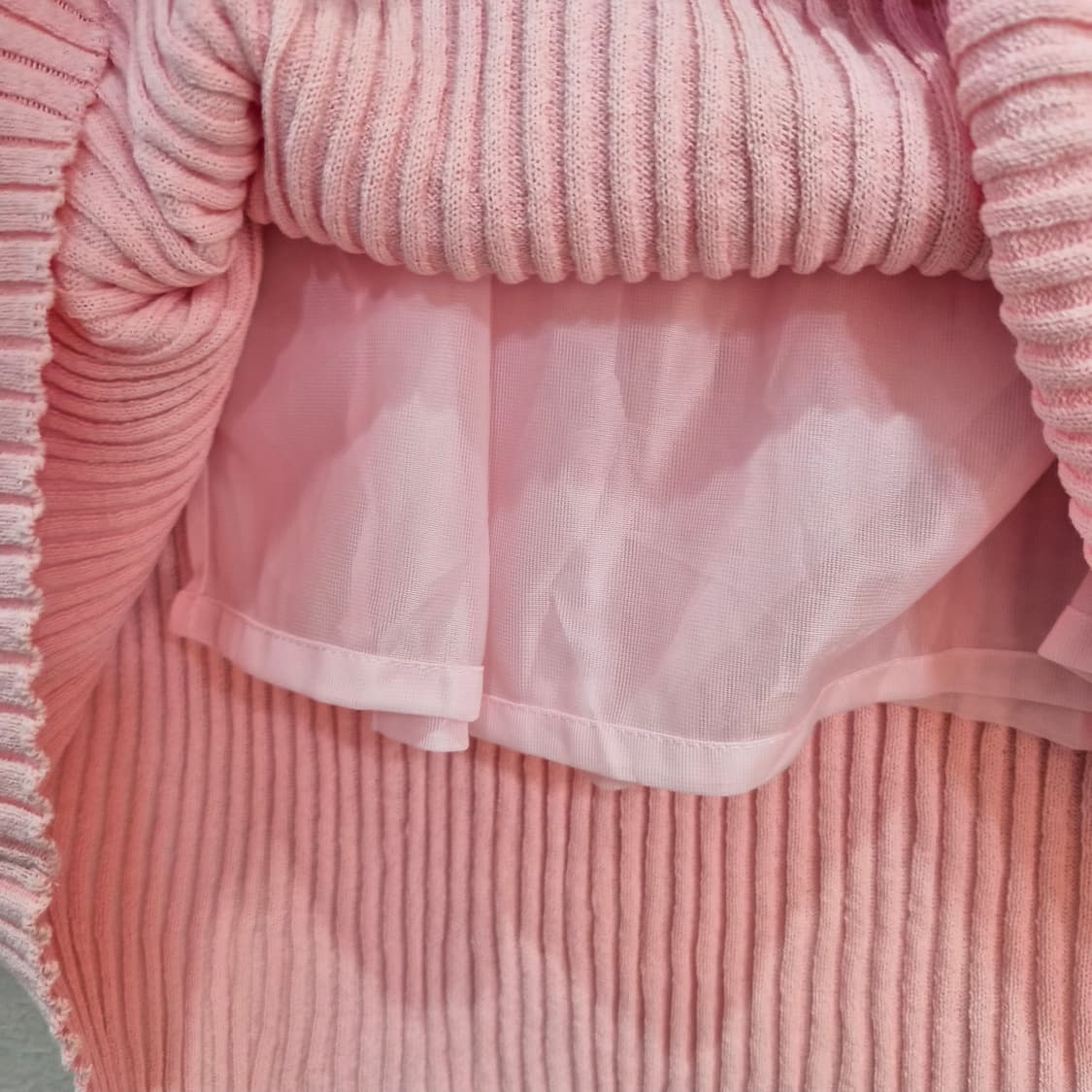Japan Pierre Cardin 핑크 골지 니트 스커트 상품이미지5