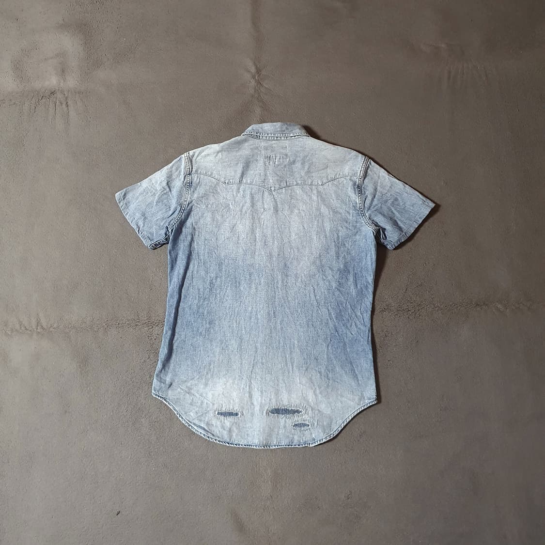 폴로 패치워크 웨스턴 반팔 데님 셔츠 S 상품이미지3