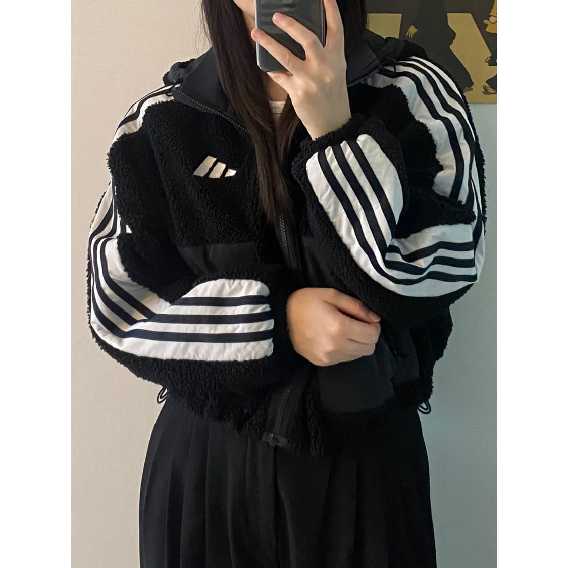 아디다스 뽀글이 후리스 후드집업 상품이미지2