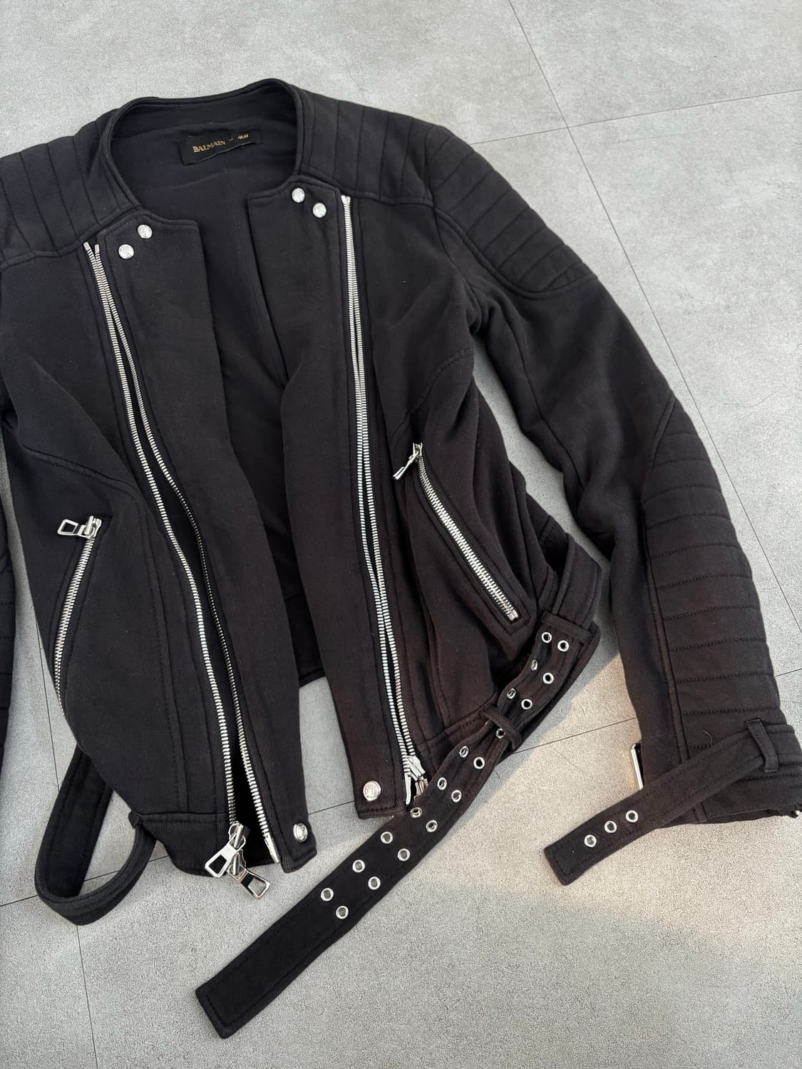 Balmain X h&m Black Hospin Biker Jacket 상품이미지5