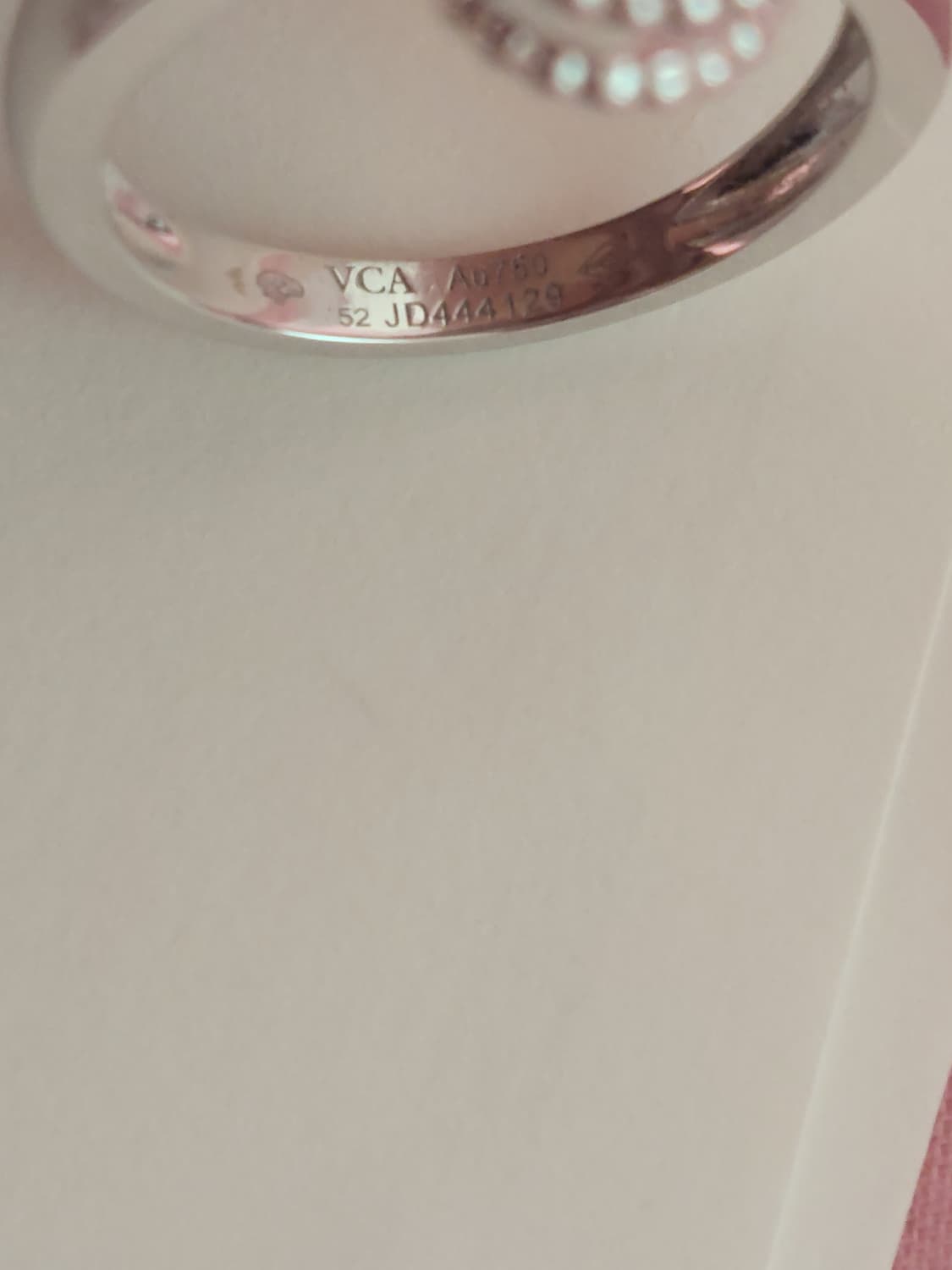 정품)급처3번착용!반클리프 빈티지 알함브라 마더오브펄 다이아1P 링 반지 상품이미지4