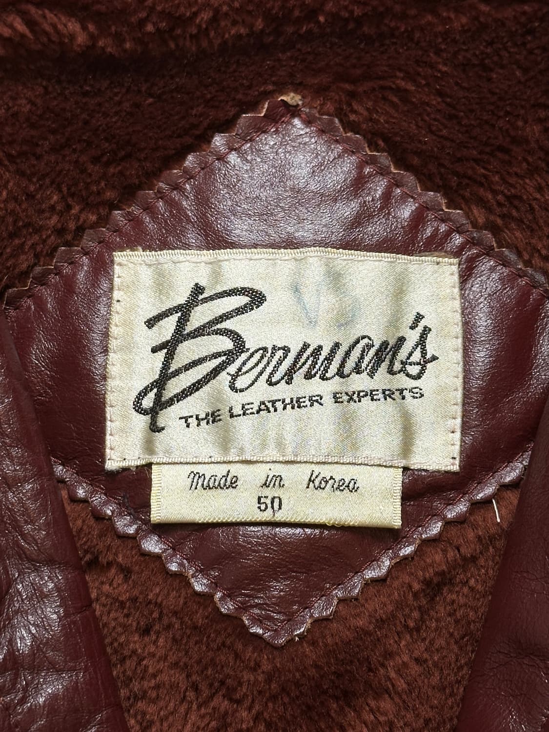 80's 빈티지 버건디 레더자켓 빈티지 레더 봄버 상품이미지7