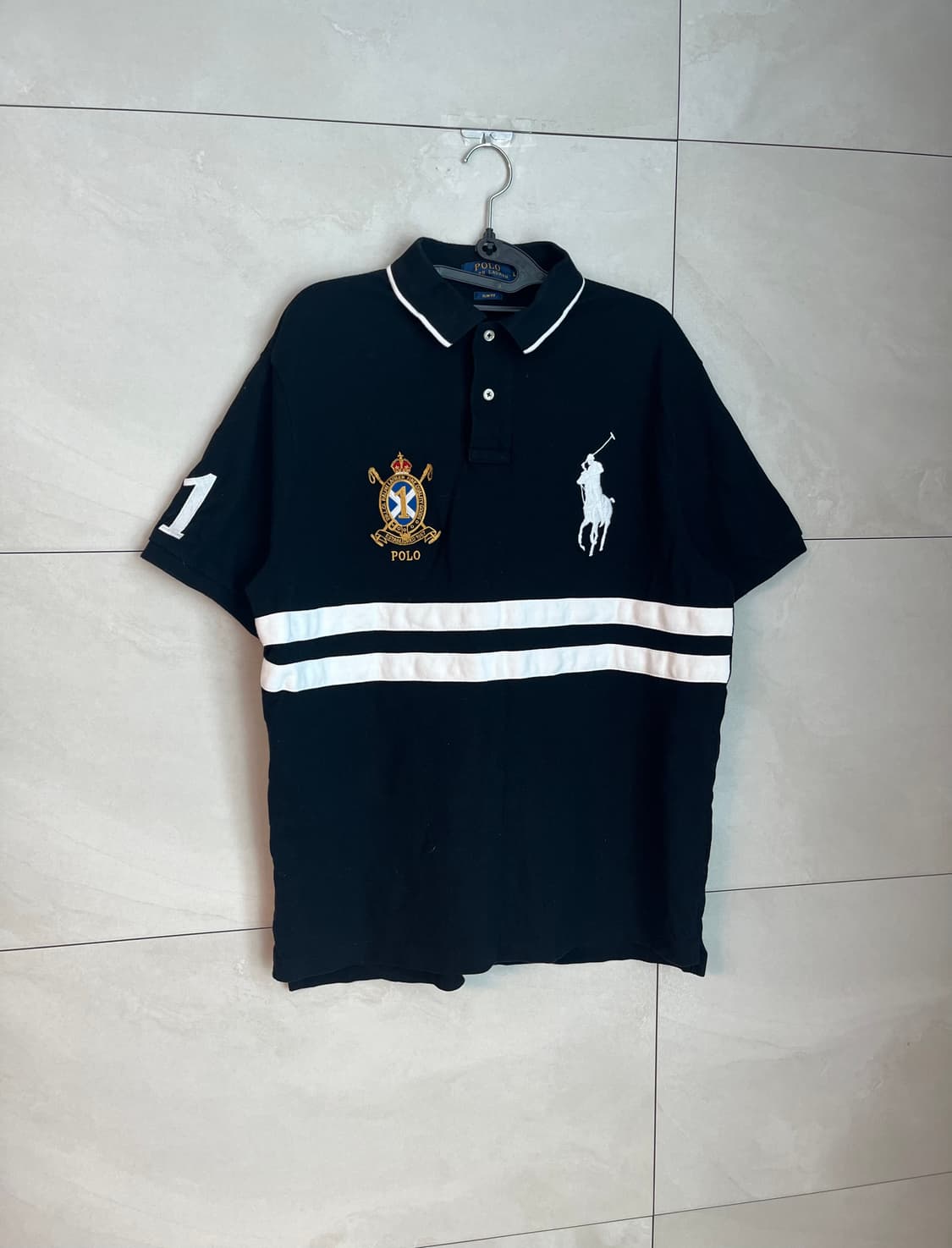 폴로 랄프로렌 빅포니 대장 발팔 카라티 셔츠 블랙 [L] 상품이미지2