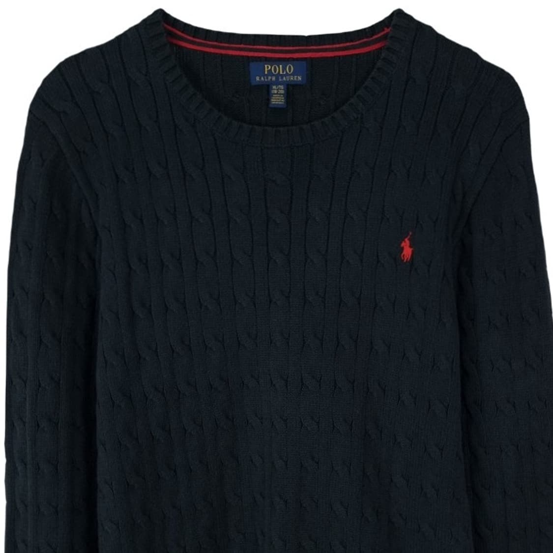 [폴로 랄프로렌] 포니 로고 자수 케이블 꽈배기 니트 블랙 M19306 상품이미지4