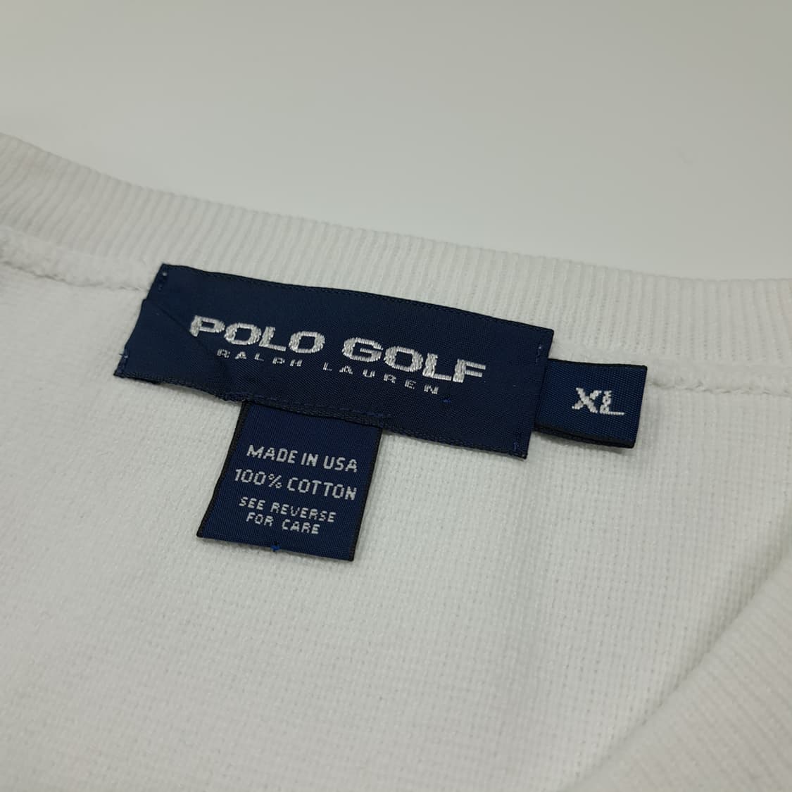 CL058 XL 폴로 골프 90s USA  퓨어 화이트 코튼 시그니처  상품이미지3