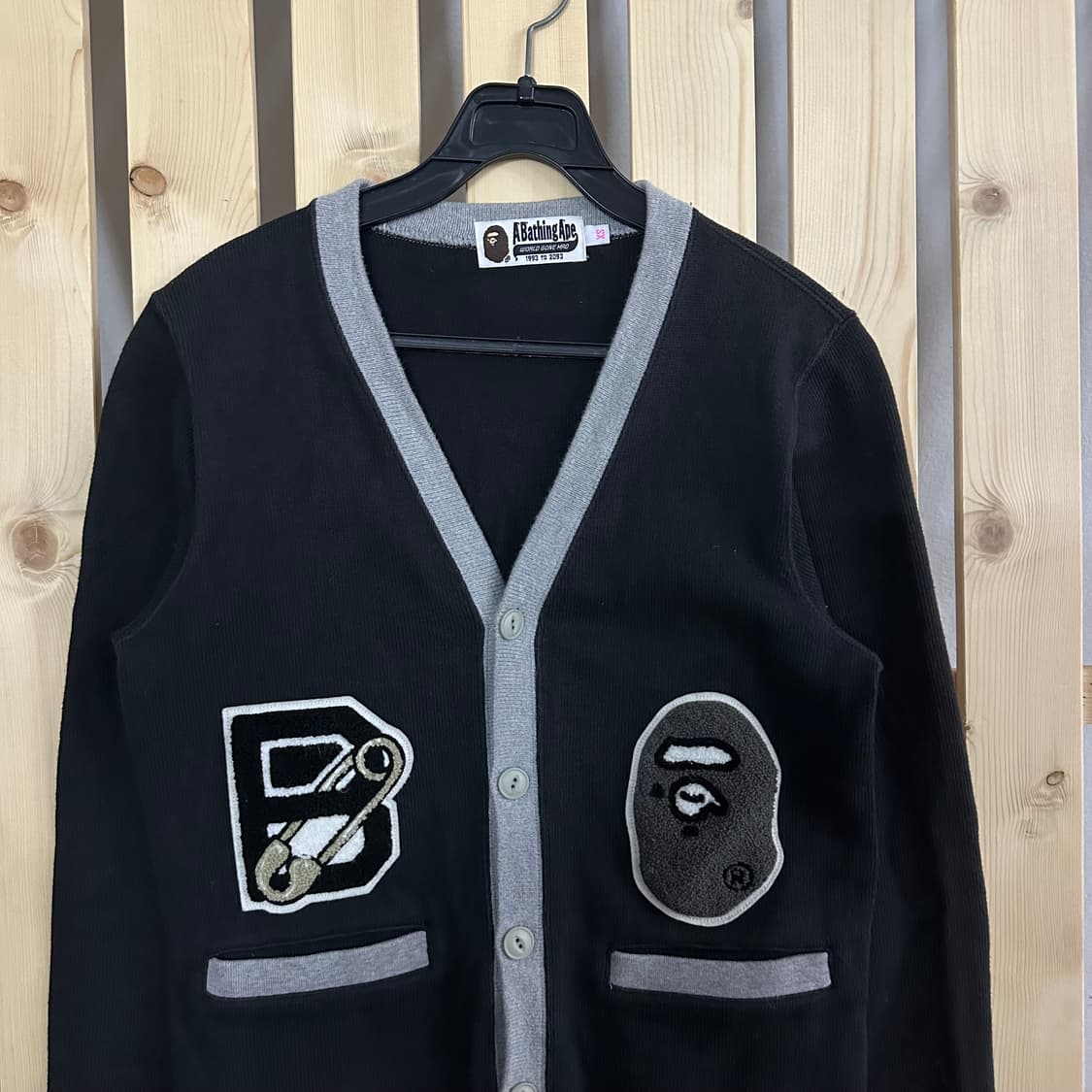 (XS) 베이프 블랙 니트 가디건 상품이미지4