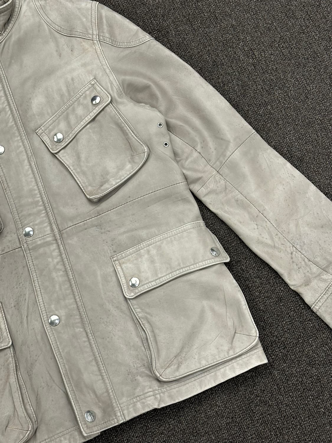 OS)Monkey time vintage 벨티드 레더자켓 상품이미지5