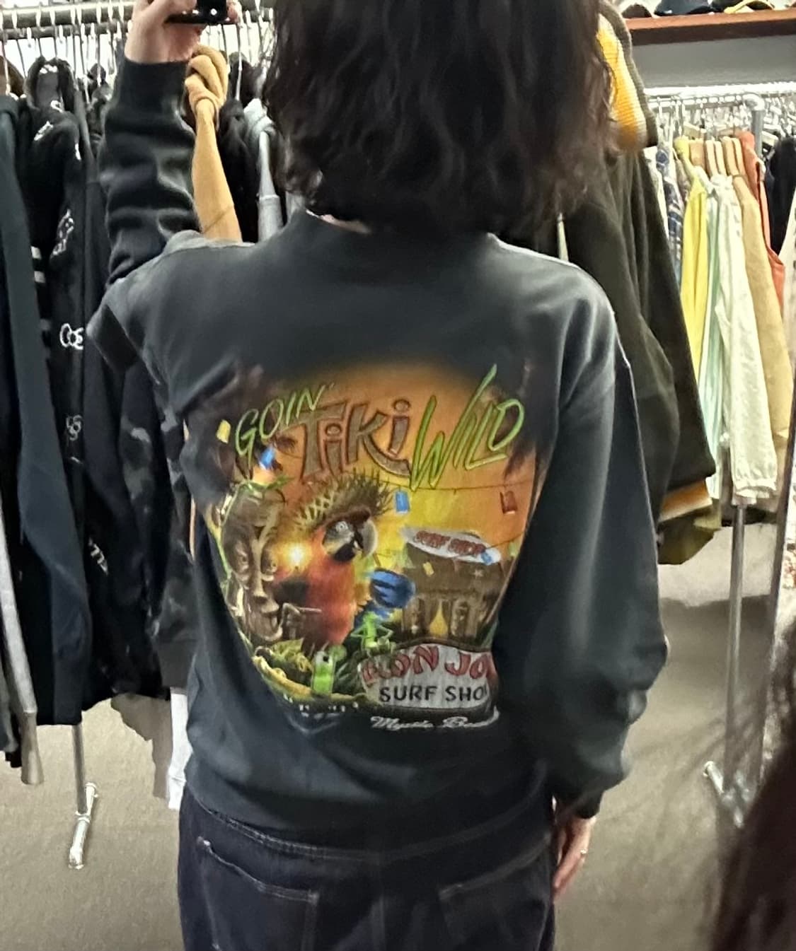 OS)Ron Jon 빈티지 프린팅 블랙 스웻셔츠i 상품이미지2