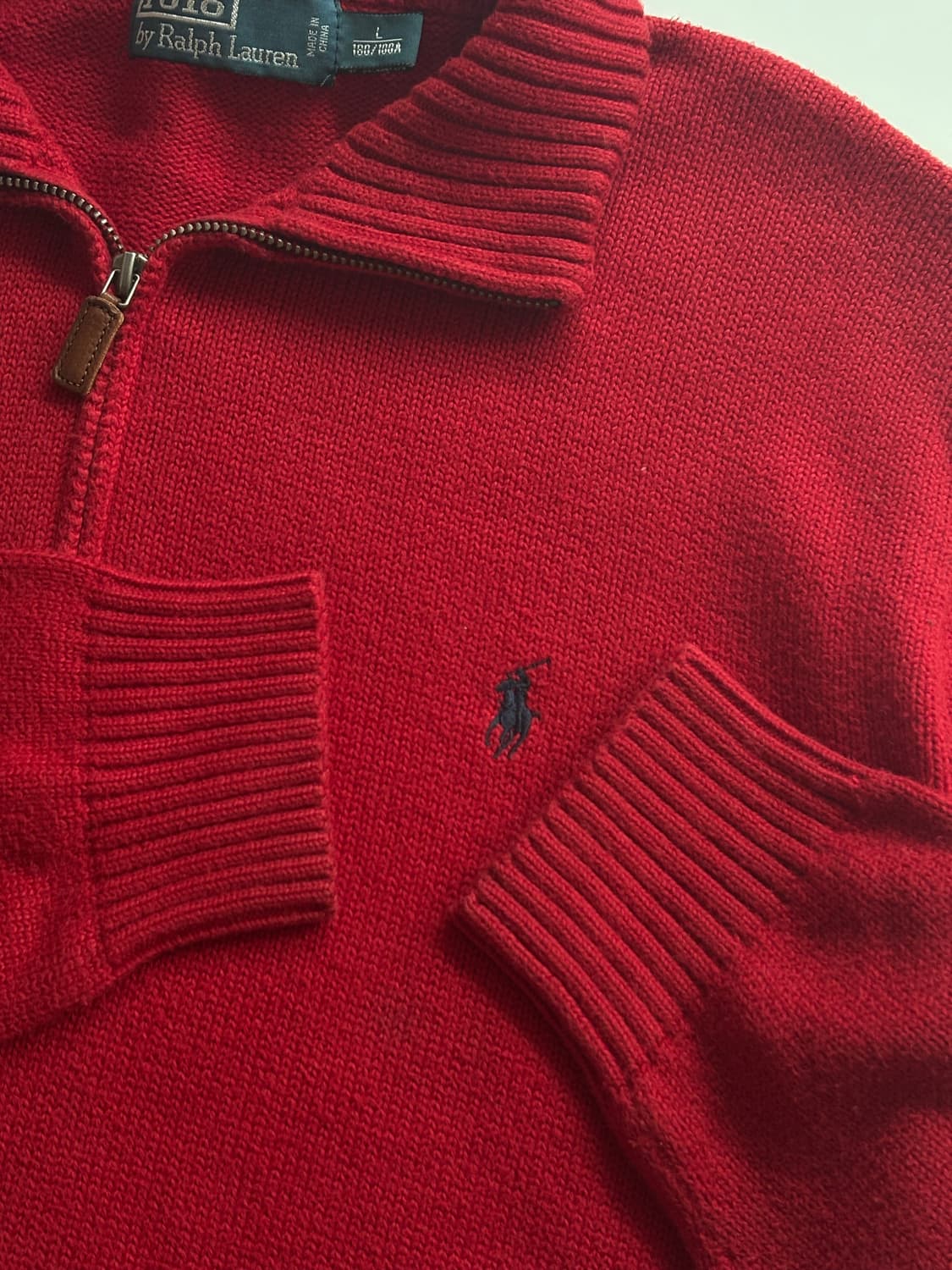 Polo 폴로랄프로렌 레드 하프 집업 상품이미지4