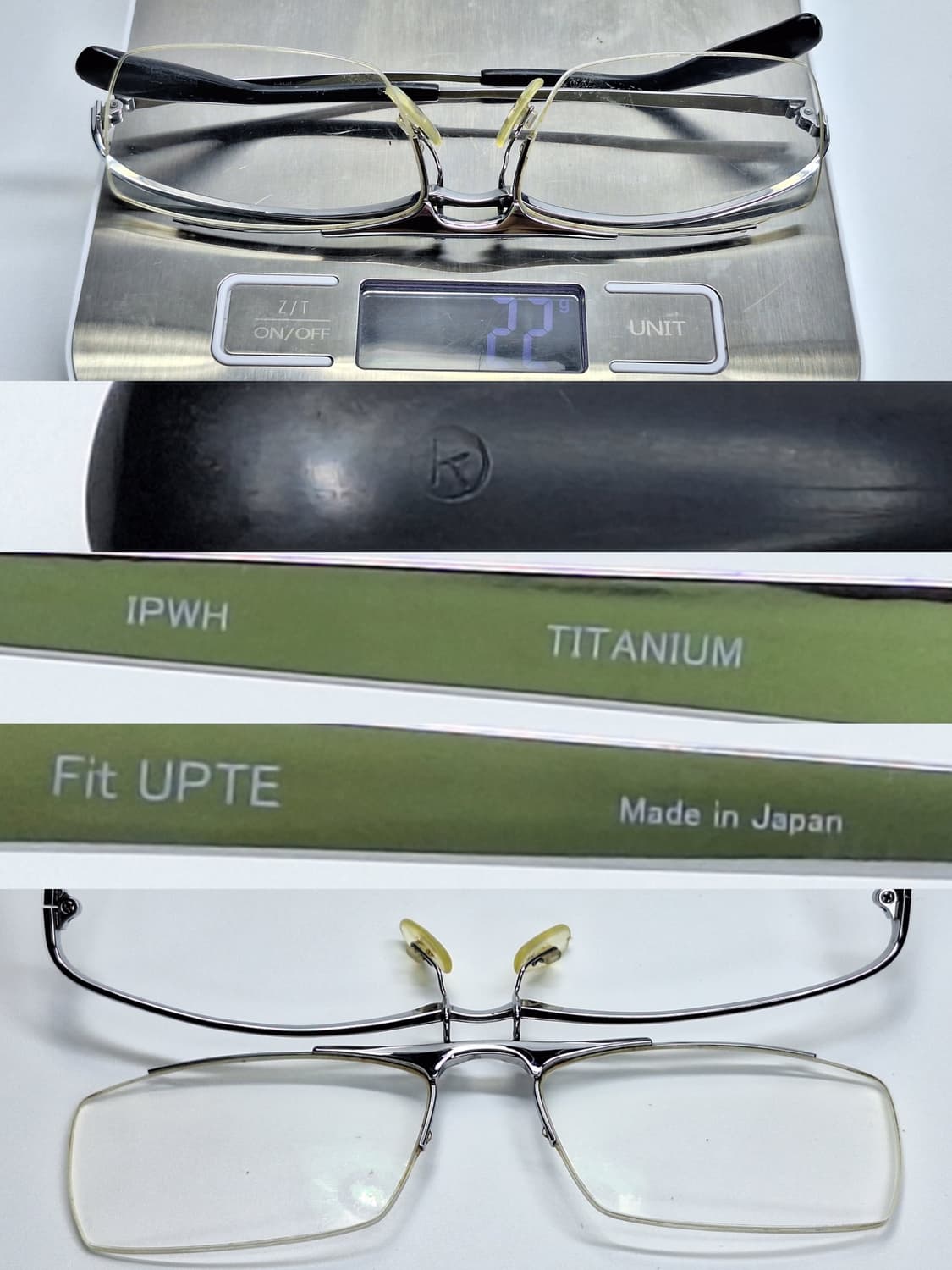 일본산 Fit-UPTE 티타늄 플립업 반무테 안경테 IPWH 실버 기능성 상품이미지8