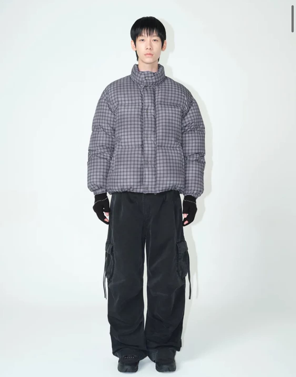 밀로아카이브 패턴 덕 다운 패딩 스모크 그레이 상품이미지2