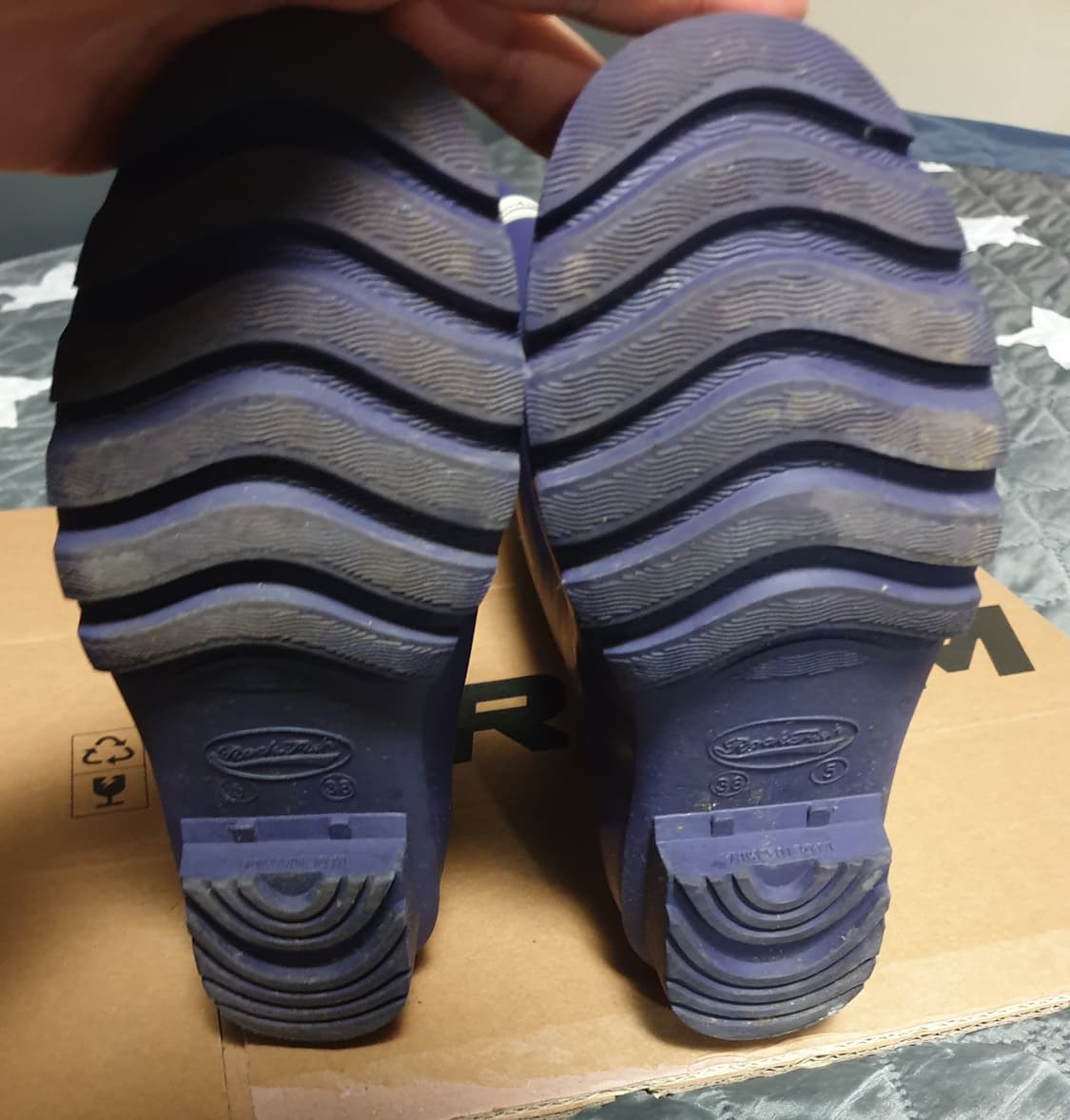 락피쉬웨더웨어 안감 플라워 코튼 레인 롱부츠 퍼플 38(240) 상품이미지5