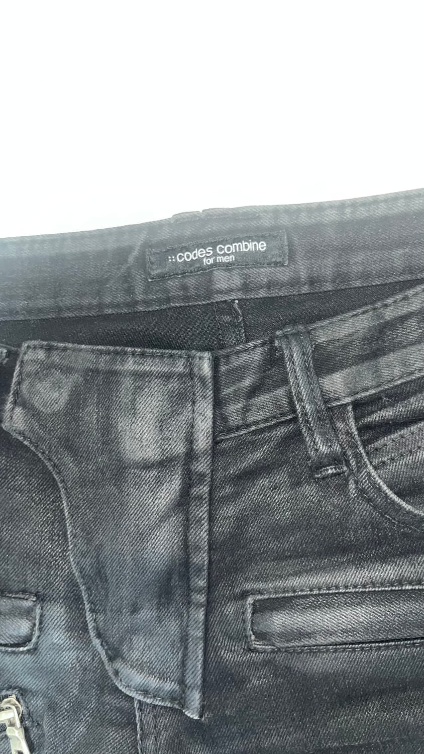 코데즈컴바인 왁스코팅 바이커 스키니진 상품이미지3